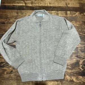 David Taylor Men's Beige Ribbed Cardigan